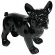 Statue chien bouledogue Français noir en résine - Harold - 27 cm