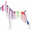 Statue en résine CHIEN boxer multicolore fond blanc-Armand - 52 cm