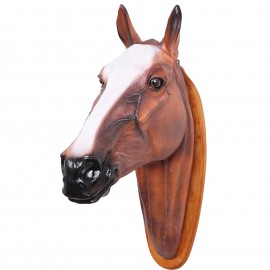 Statue tête de CHEVAL marron en résine - 75 cm