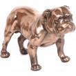 Statue en résine CHIEN bouledogue Anglais patine chrome - 20 cm