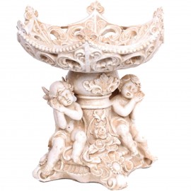 Coupe en résine vide poche milieu de table statue anges - 25 cm