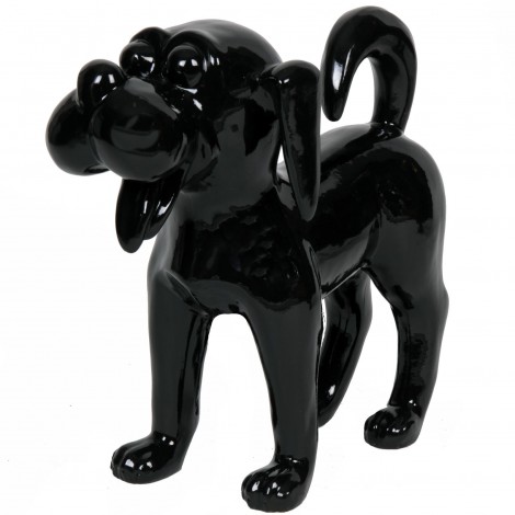 Statue en résine chien funny noir (Diesel) - 40 cm