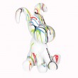 Statue chien Snoopy en résine multicolore fond blanc - 28 cm