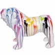 Statue en résine chien bouledogue anglais multicolore fond blanc - Fidèle - 58 cm