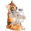 Service à condiments sel et poivre statue tigre marron - 17 cm