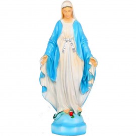 Statue religieuse vierge marie au voile bleu en résine - 98 cm