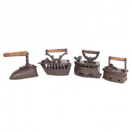 Fer a repasser marron lot de 4 en fonte - 12 cm