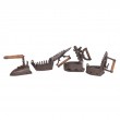 Fer a repasser marron lot de 4 en fonte - 12 cm