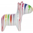 Statue chien design multicolore fond blanc en résine - Pat - 80 cm