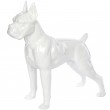 Statue en résine CHIEN boxer blanc - Armand - 52 cm