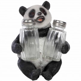Service à condiments sel et poivre statue panda - 14 cm