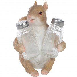 Service à condiments sel et poivre écureuil - 16 cm