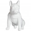 Statue chien bouledogue Français assis origami blanc assis - 35 cm