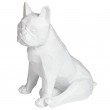 Statue chien bouledogue Français assis origami blanc assis - 35 cm