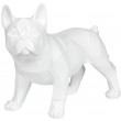 Statue chien bouledogue Français debout origami blanc - 40 cm