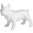 Statue chien bouledogue Français debout origami blanc - 40 cm