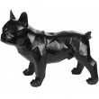 Statue chien bouledogue Français debout origami noir - 40 cm