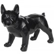 Statue chien bouledogue Français debout origami noir - 40 cm