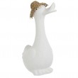 Statue canard blanc en polyrésine bec ouvert - 48 cm
