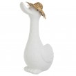 Statue canard blanc en polyrésine bec fermé- 48 cm