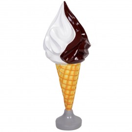 Stop-trottoir cornet de glace a l'italienne chocolat en résine - 100 cm