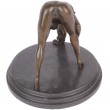 Statue érotique en bronze et marbre femme nue penchée en avant - 20 cm