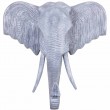 Statue en résine trophée tête d'éléphant couleur béton - 105 cm