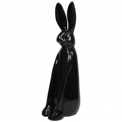 Statue en résine lapin noir - 85 cm