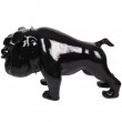 Statue chien bouledogue Anglais noir debout collier a pointes - 110 cm