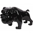 Statue chien bouledogue Anglais noir debout collier a pointes - 110 cm