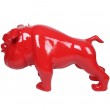 Statue chien bouledogue Anglais rouge debout collier a pointes - 110 cm