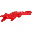 Statue en résine crocodile rouge gueule ouverte - 70 cm