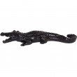 Statue en résine crocodile noir gueule ouverte - 70 cm