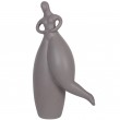 Statue en céramique grise femme ronde main sur le ventre - 26 cm
