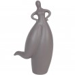Statue en céramique grise femme ronde main sur les hanches - 27 cm