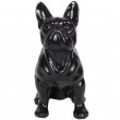 Statue en résine chien bouledogue Français noir assis Marc - 31 cm