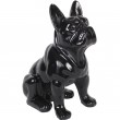 Statue en résine chien bouledogue Français noir assis Marc - 31 cm