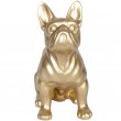 Statue en résine chien bouledogue Français doré assis Octave - 31 cm