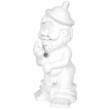 Statue en résine NAIN de jardin doigt d'honneur blanc 31 cm
