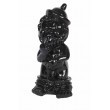 Statue en résine NAIN de jardin doigt d'honneur noir - Serge - 31 cm