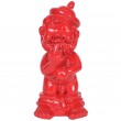 Statue en résine NAIN de jardin doigt d'honneur rouge - Adam - 31 cm