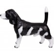 Statue en résine chien de chasse beagle robe noire - 75 cm