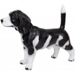 Statue en résine chien de chasse beagle robe noire - 75 cm