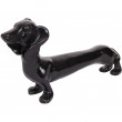 Statue chien teckel noir en résine - 40 cm