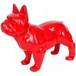 Statue chien bouledogue Français rouge en résine - Rosis - 34 cm