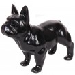 Statue chien bouledogue Français noir en résine - Cabiai - 34 cm