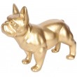 Statue chien bouledogue Français doré en résine - Carl- 34 cm