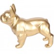 Statue chien bouledogue Français doré en résine - Carl- 34 cm
