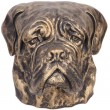 Statue tête de chien dorée bullmastiff en résine - 34 cm