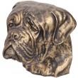 Statue tête de chien dorée bullmastiff en résine - 34 cm